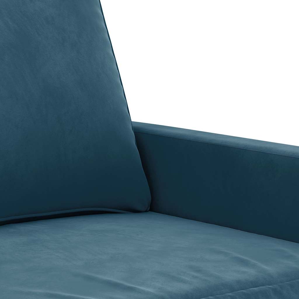4-tlg. Sofagarnitur Blau Samt