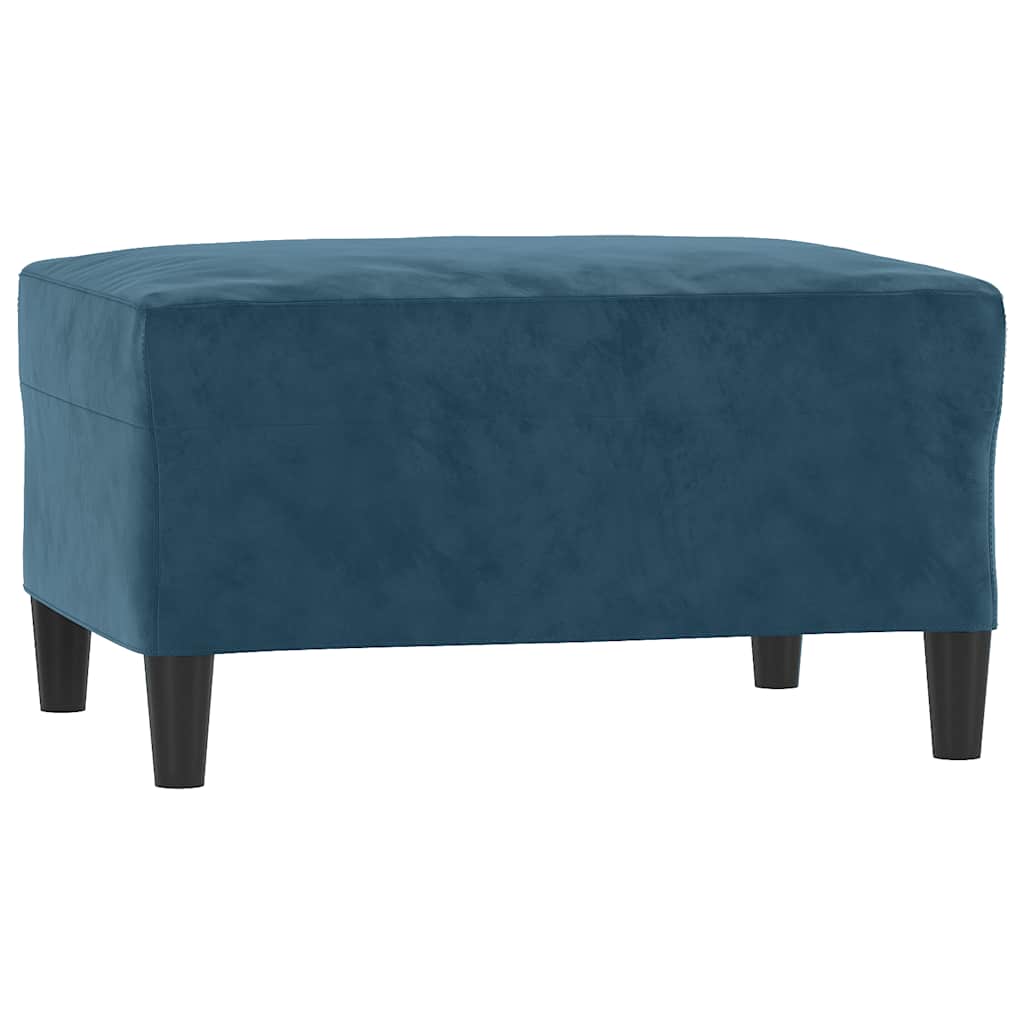 4-tlg. Sofagarnitur mit Kissen Blau Samt