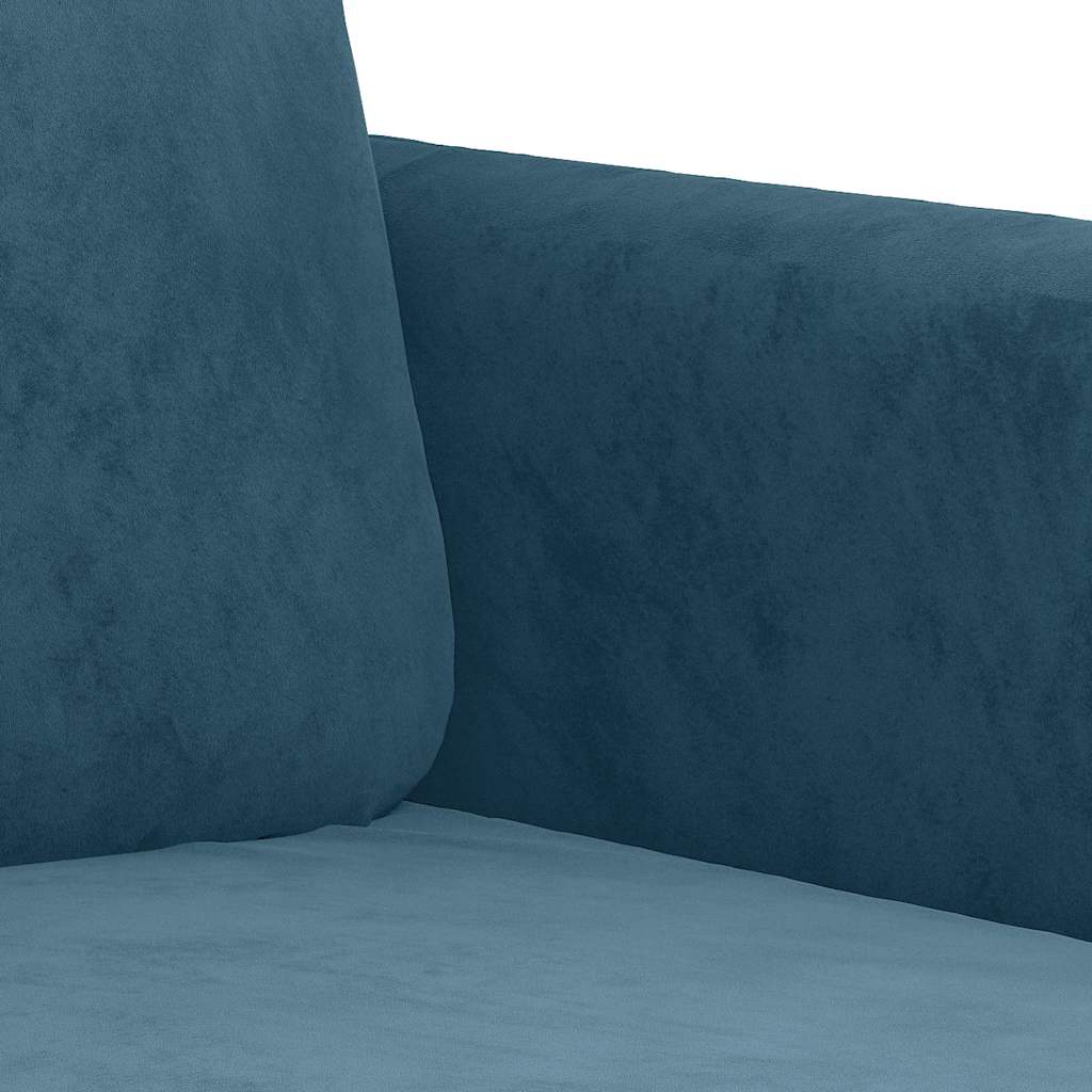 2-tlg. Sofagarnitur Blau Samt