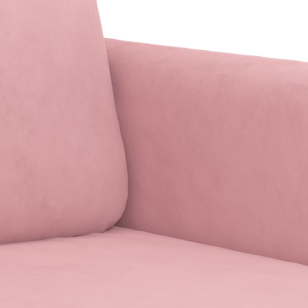 2-tlg. Sofagarnitur mit Kissen Rosa Samt