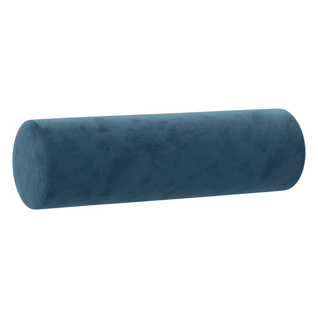 2-tlg. Sofagarnitur mit Kissen Blau Samt