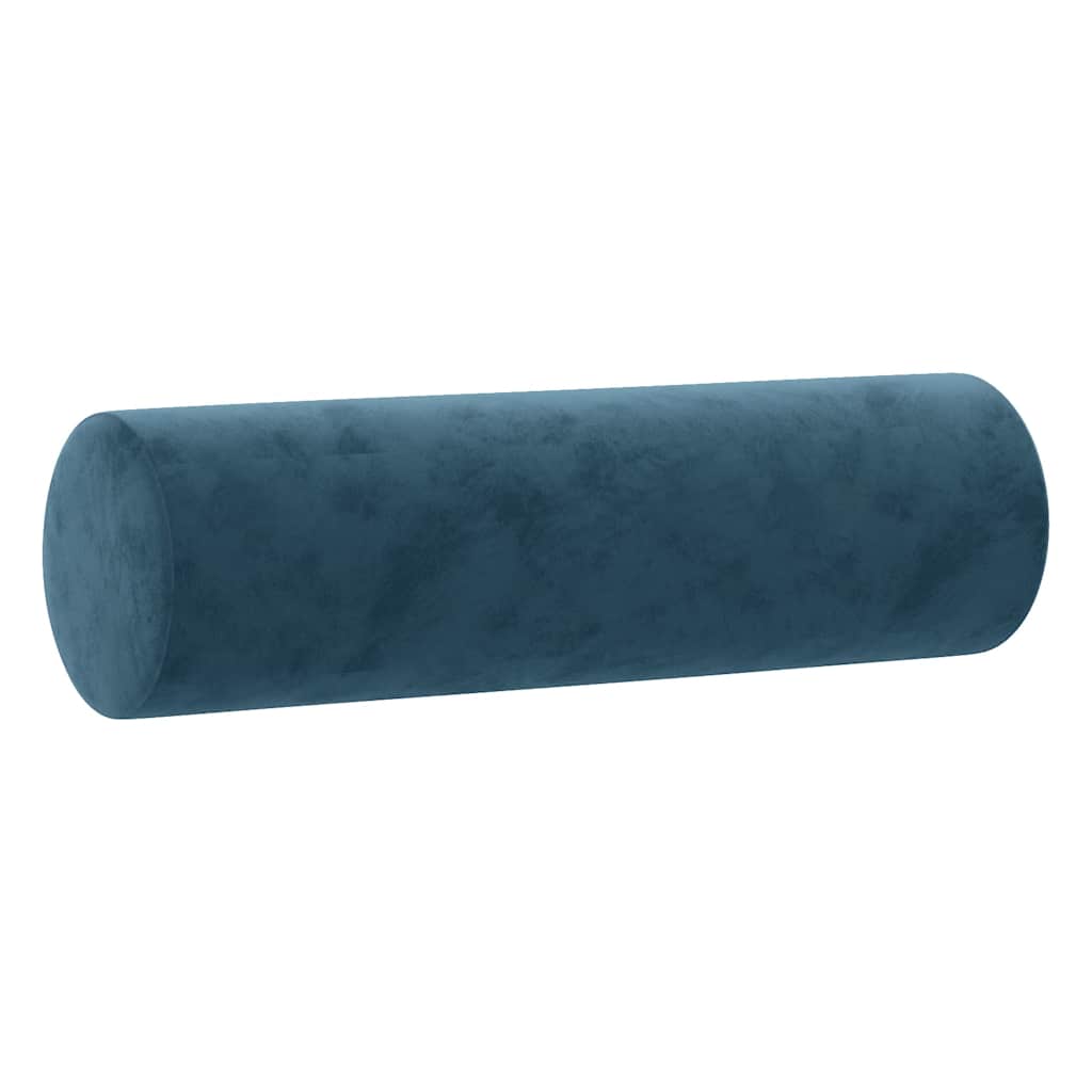 3-tlg. Sofagarnitur mit Kissen Blau Samt
