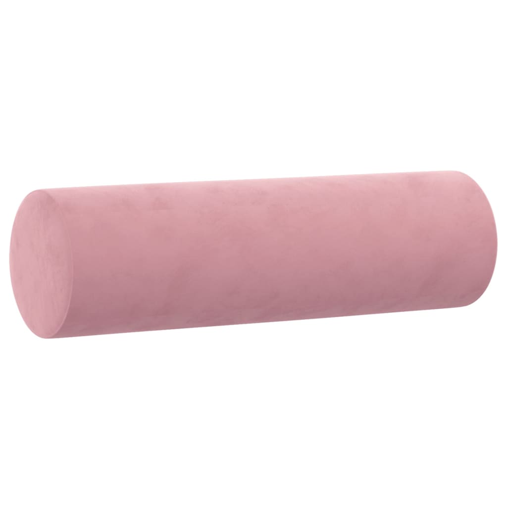 2-tlg. Sofagarnitur mit Kissen Rosa Samt
