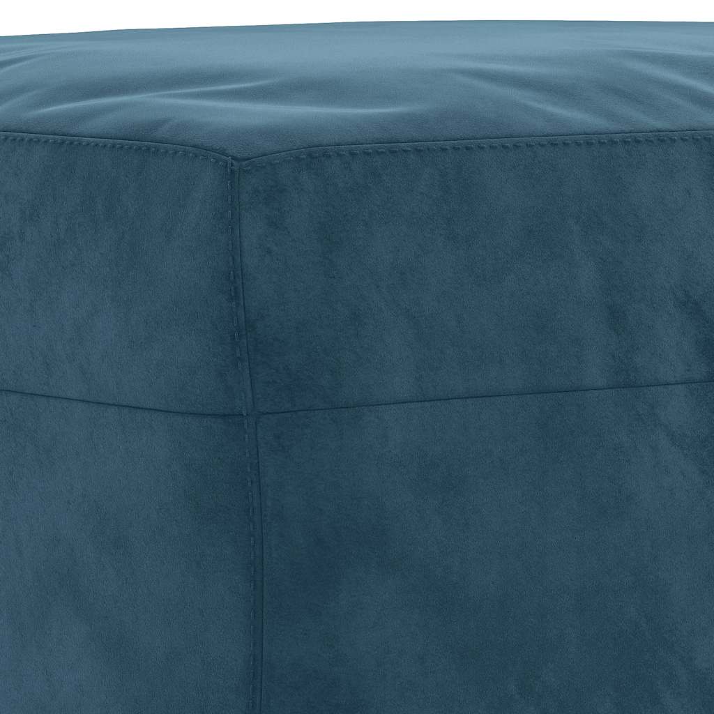 3-tlg. Sofagarnitur mit Kissen Blau Samt