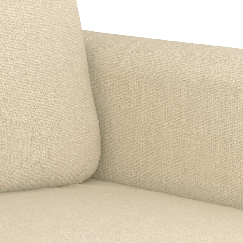 4-tlg. Sofagarnitur mit Kissen Creme Stoff