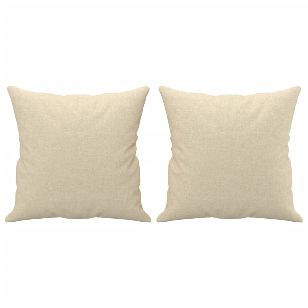 4-tlg. Sofagarnitur mit Kissen Creme Stoff