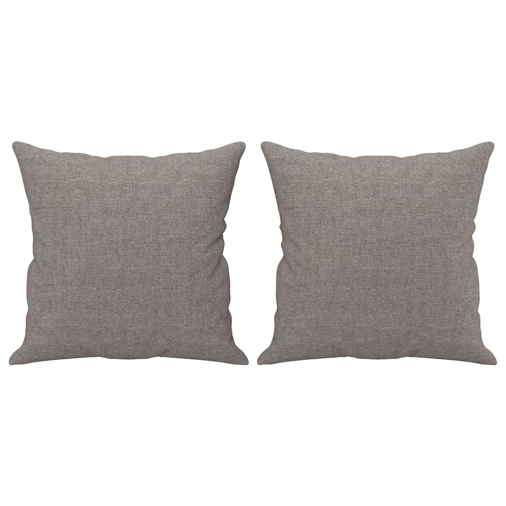 2-tlg. Sofagarnitur mit Kissen Taupe Stoff