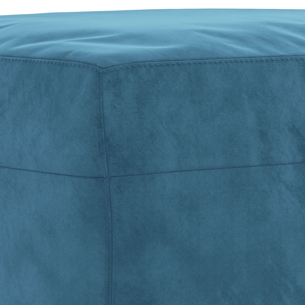 4-tlg. Sofagarnitur mit Kissen Blau Samt