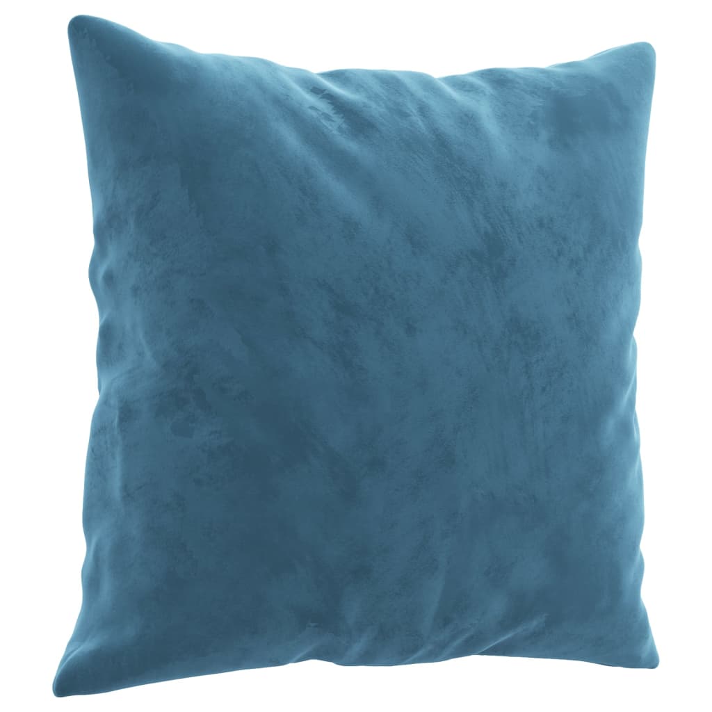 4-tlg. Sofagarnitur mit Kissen Blau Samt