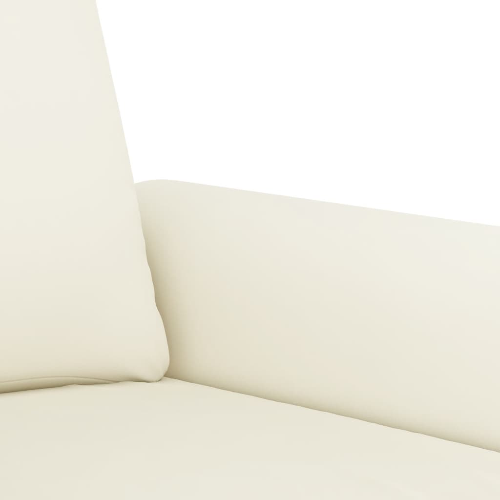 2-tlg. Sofagarnitur mit Kissen Creme Samt