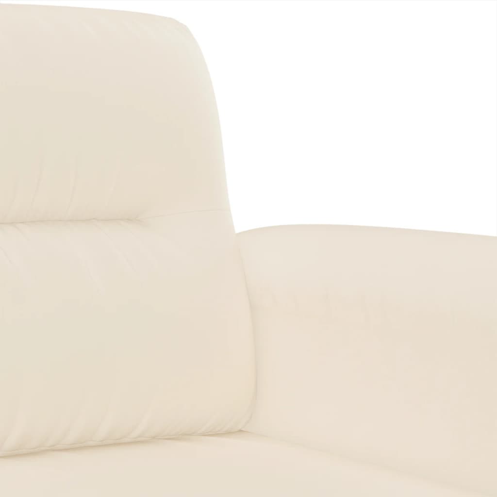 3-tlg. Sofagarnitur mit Kissen Beige Mikrofasergewebe