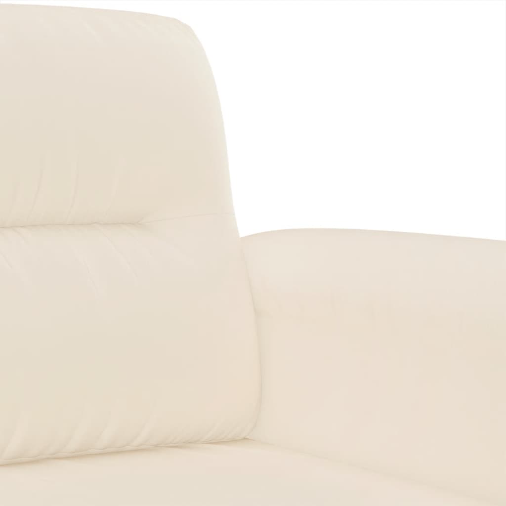 4-tlg. Sofagarnitur mit Kissen Beige Mikrofasergewebe