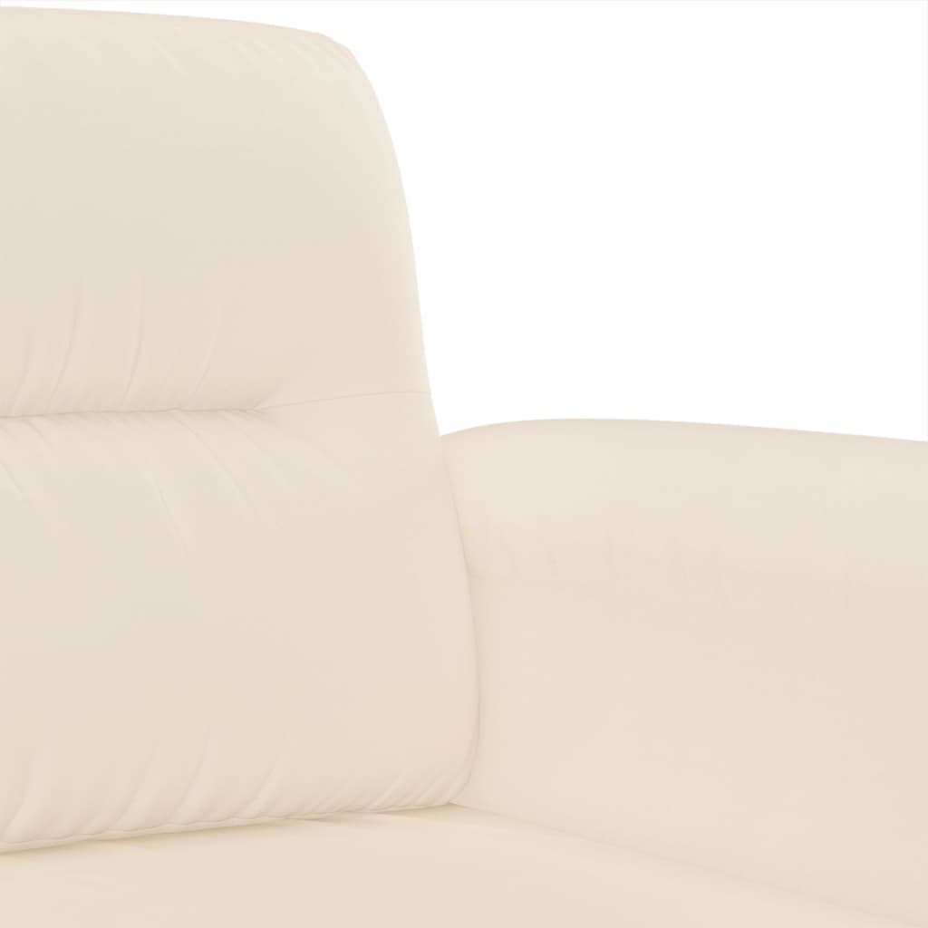 2-tlg. Sofagarnitur mit Kissen Beige Mikrofasergewebe