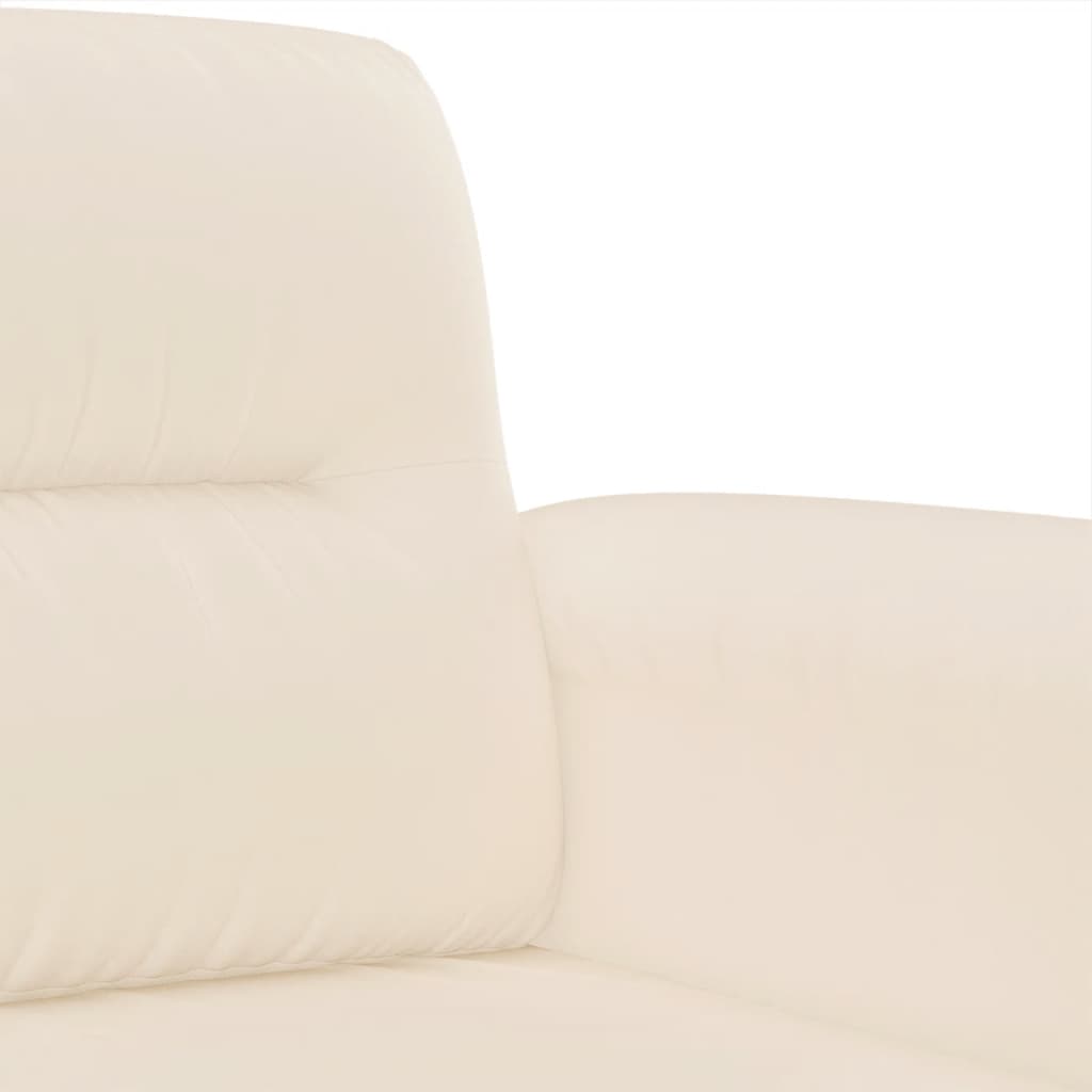 3-tlg. Sofagarnitur mit Kissen Beige Mikrofasergewebe