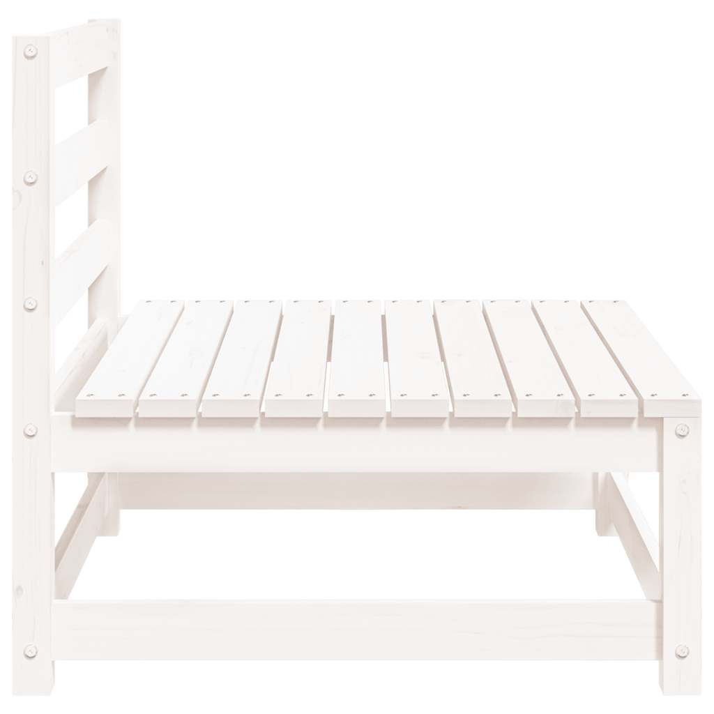 Gartensofas ohne Armlehnen 3 Stk. Weiß 70x70x67 cm Kiefernholz