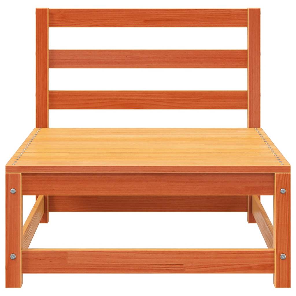 Gartensofas ohne Armlehnen 3 Stk. Wachsbraun Massivholz Kiefer