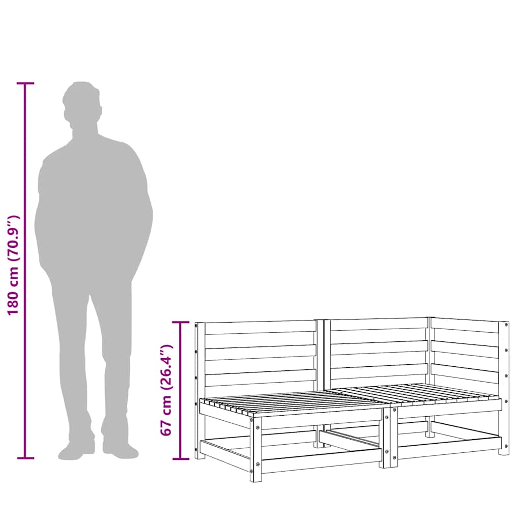 Gartensofa 2-Sitzer Massivholz Douglasie