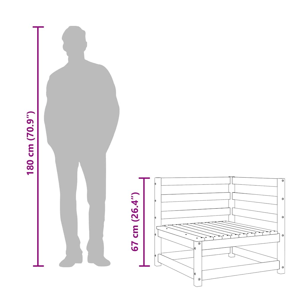 Gartensofa 3-Sitzer Kiefernholz Imprägniert