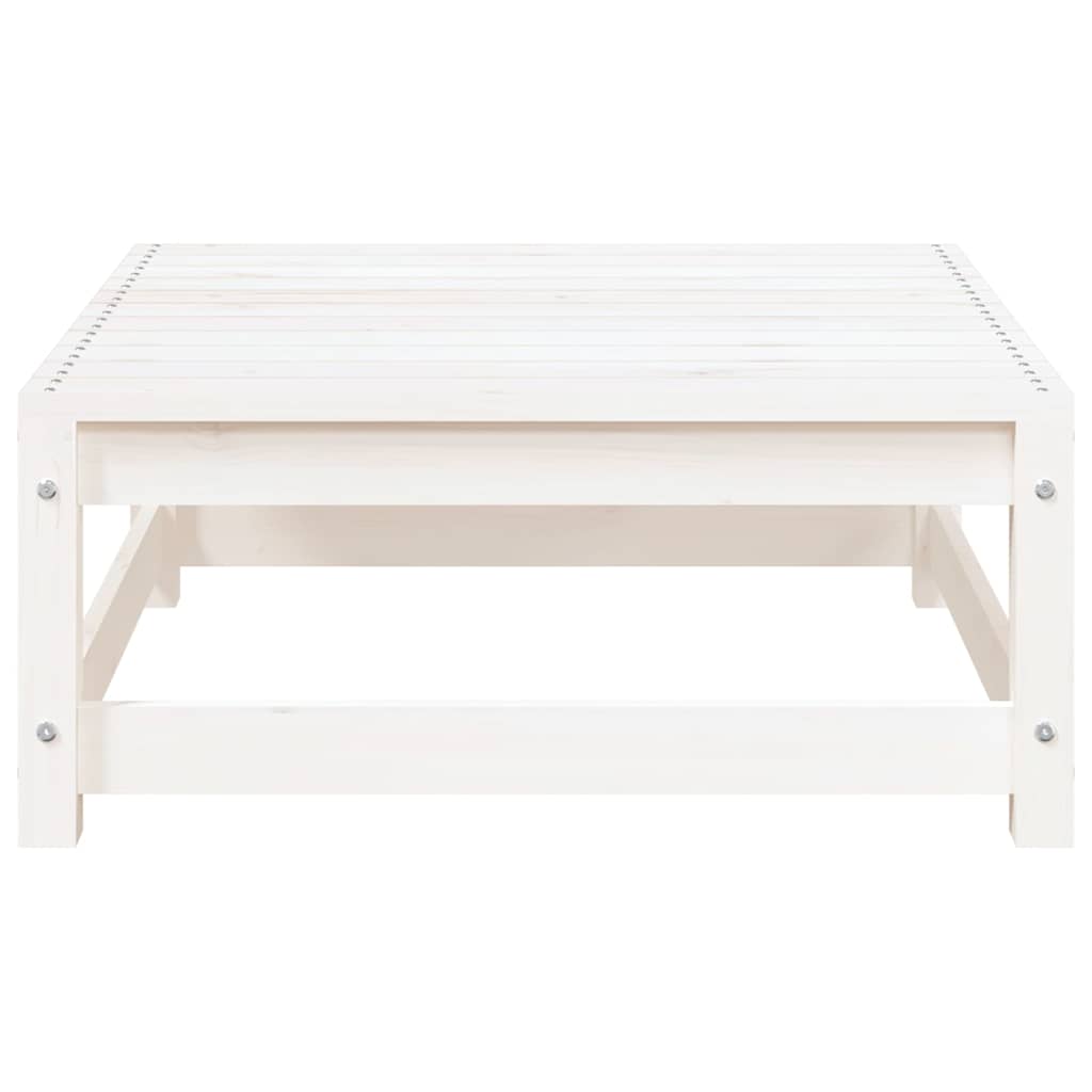 Gartensofa mit Hocker 2-Sitzer Weiß Massivholz Kiefer