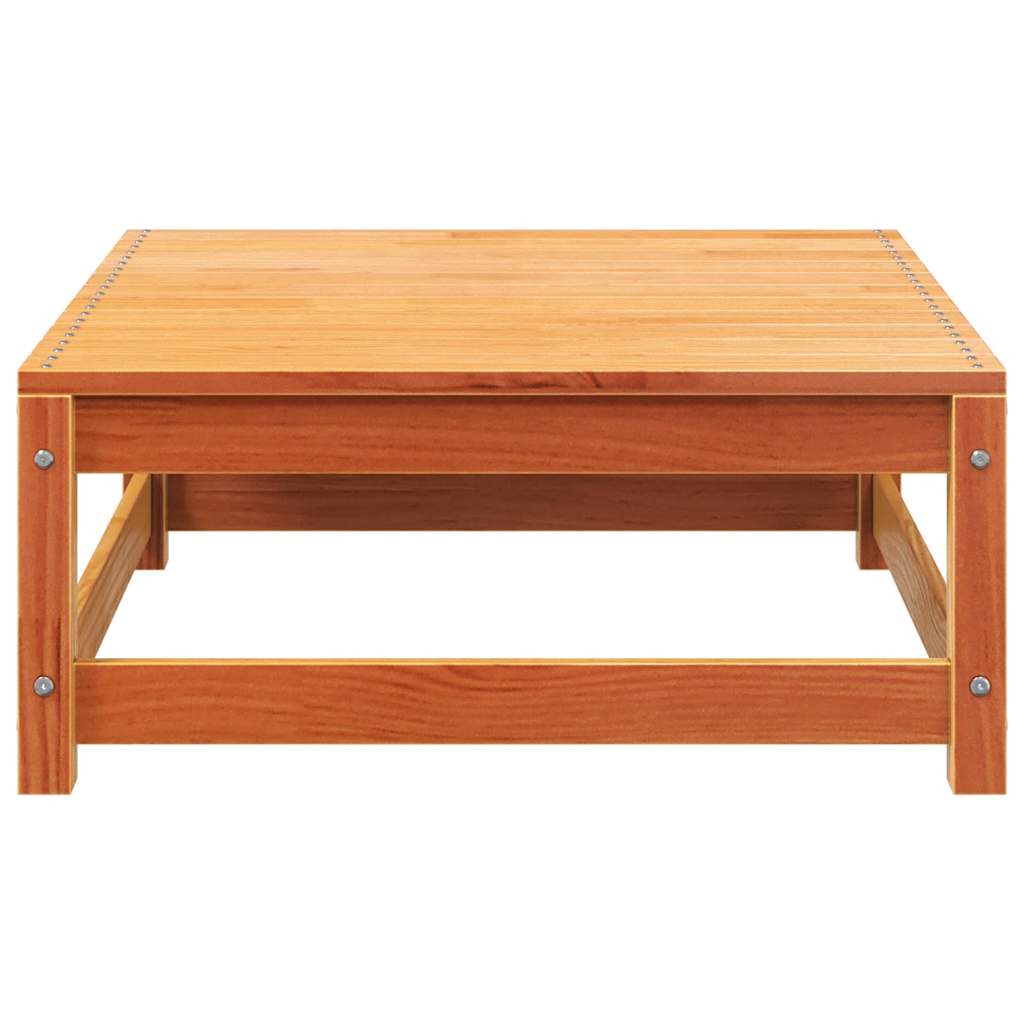 Gartensofa mit Fußhocker 2-Sitzer Wachsbraun Massivholz Kiefer