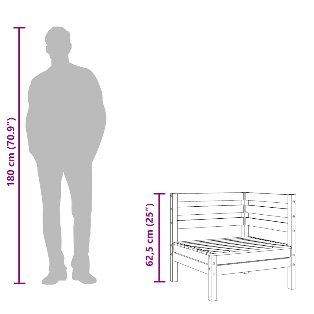 Gartensofa 2-Sitzer mit Hocker Kiefernholz Imprägniert