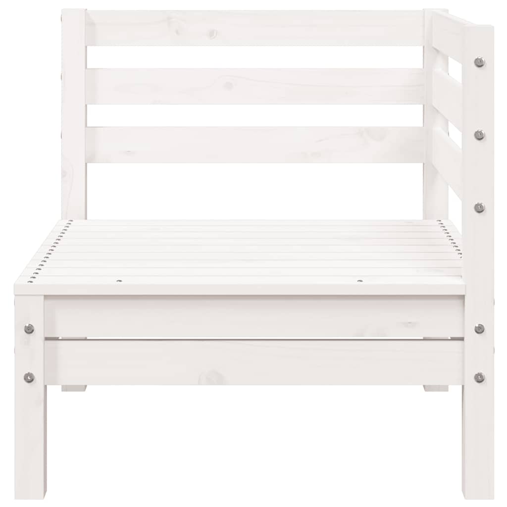 Gartensofa 3-Sitzer Weiß Massivholz Kiefer