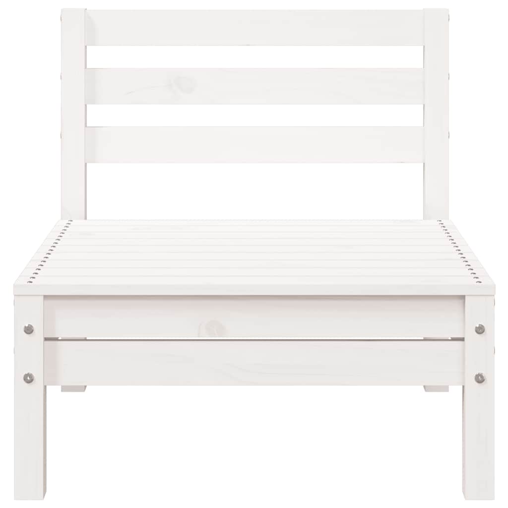 Gartensofa 3-Sitzer Weiß Massivholz Kiefer