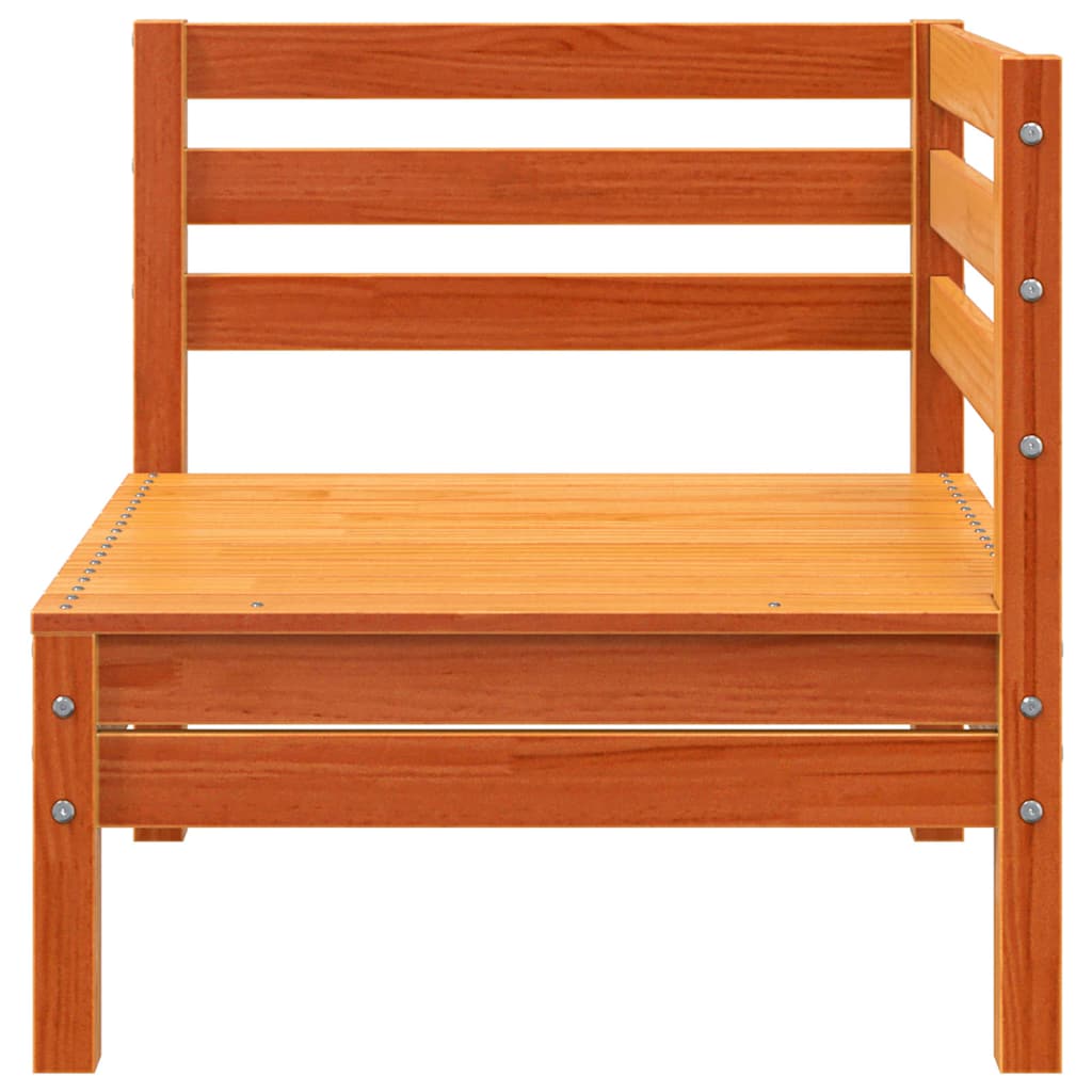 Gartensofa 3-Sitzer Wachsbraun Massivholz Kiefer