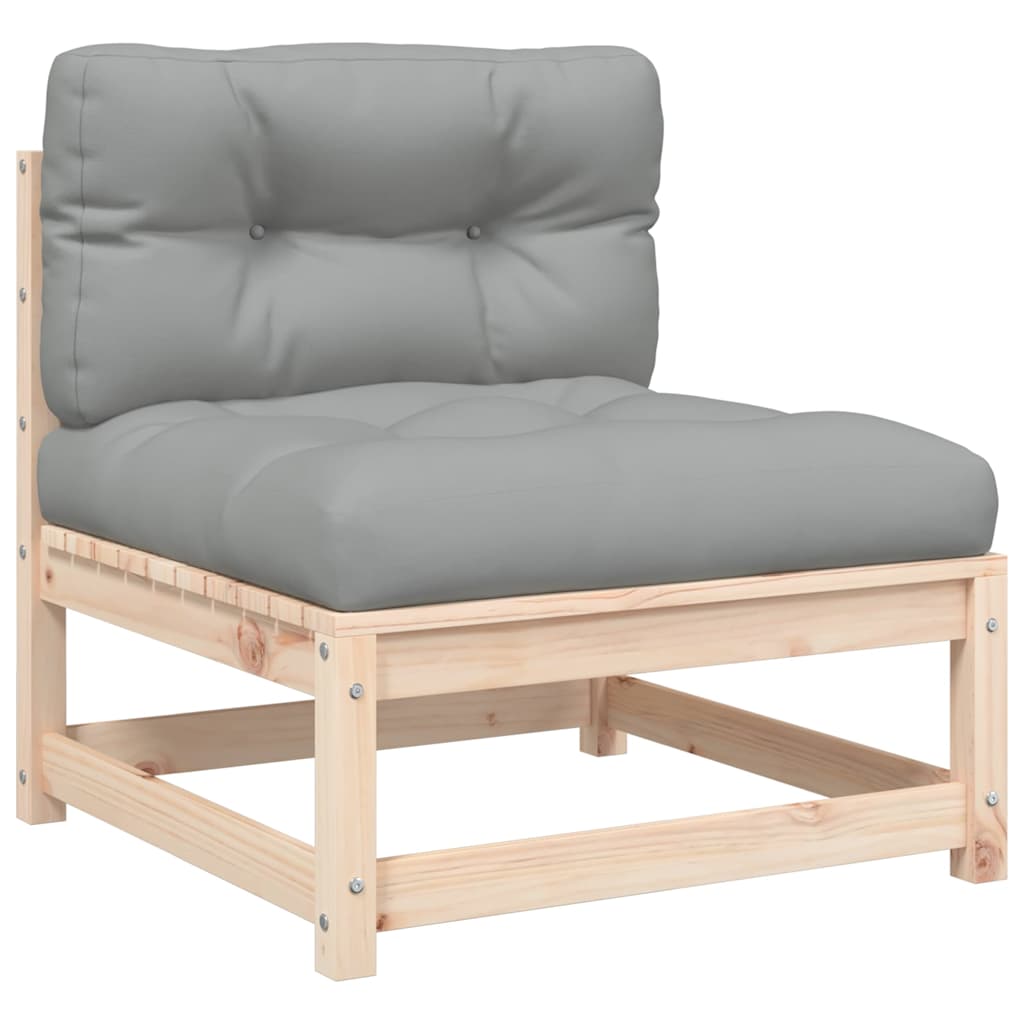 Gartensofa mit Kissen 2-Sitzer Massivholz Kiefer