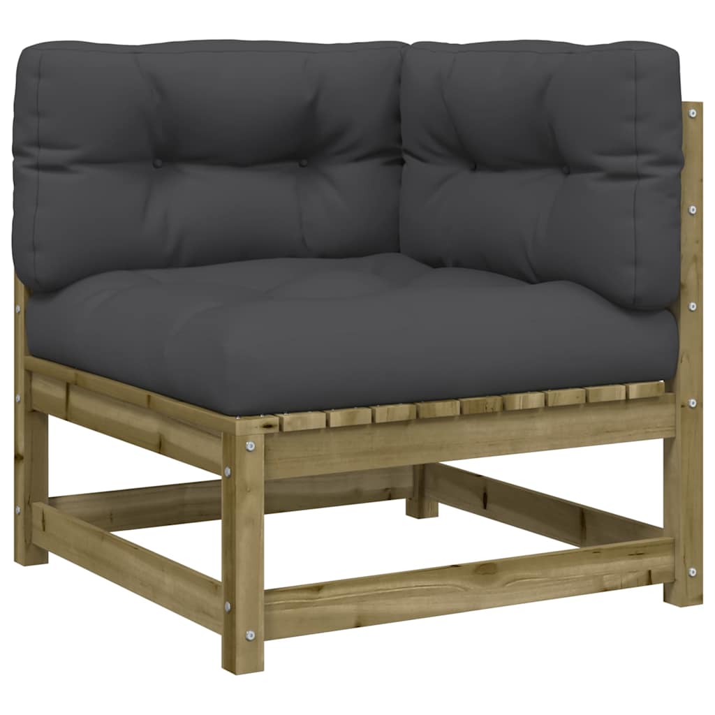 Gartensofa mit Kissen 2-Sitzer Kiefernholz Imprägniert
