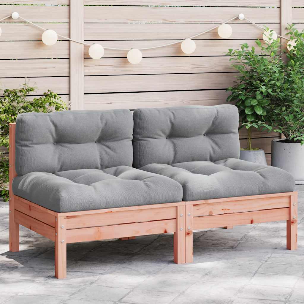 Gartensofa ohne Armlehnen mit Kissen 2Stk. Massivholz Douglasie