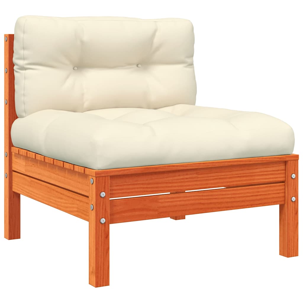Gartensofa mit Kissen und Hocker 3-Sitzer