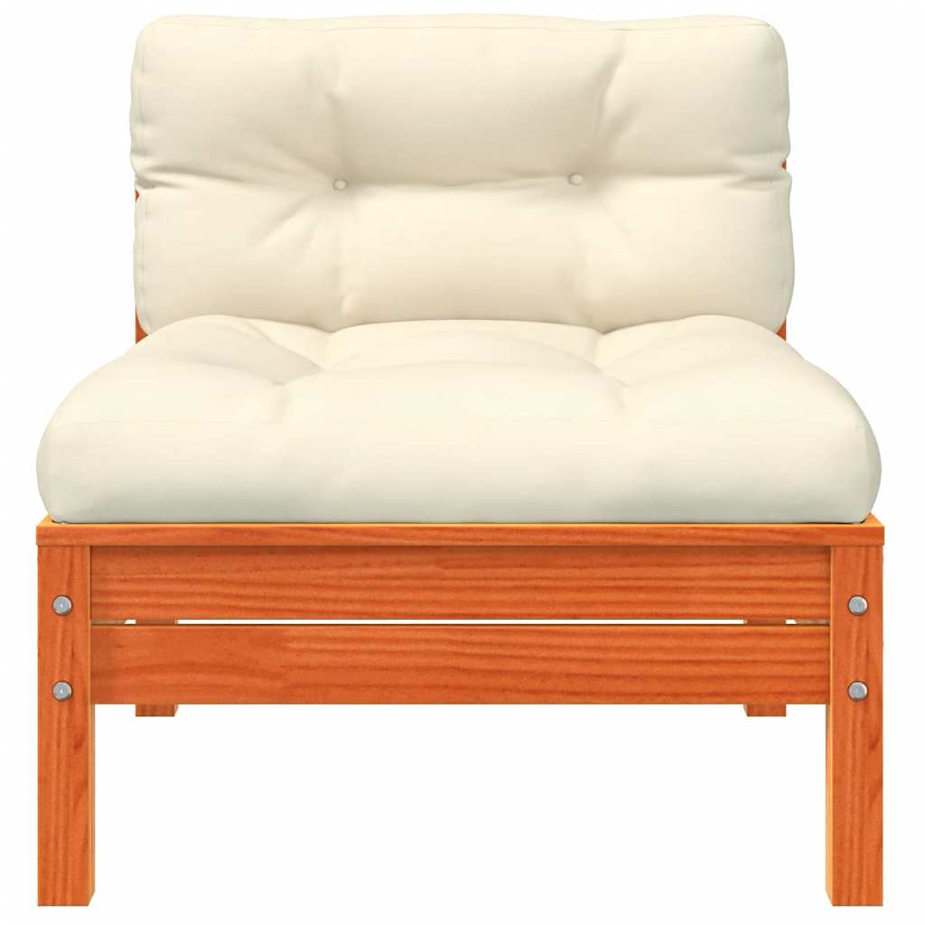 Gartensofa mit Kissen und Hocker 3-Sitzer