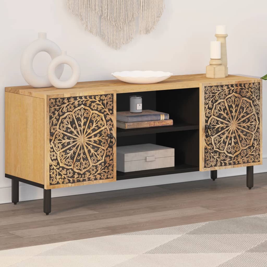 TV-Schrank 105x33x46 cm Massivholz Mango