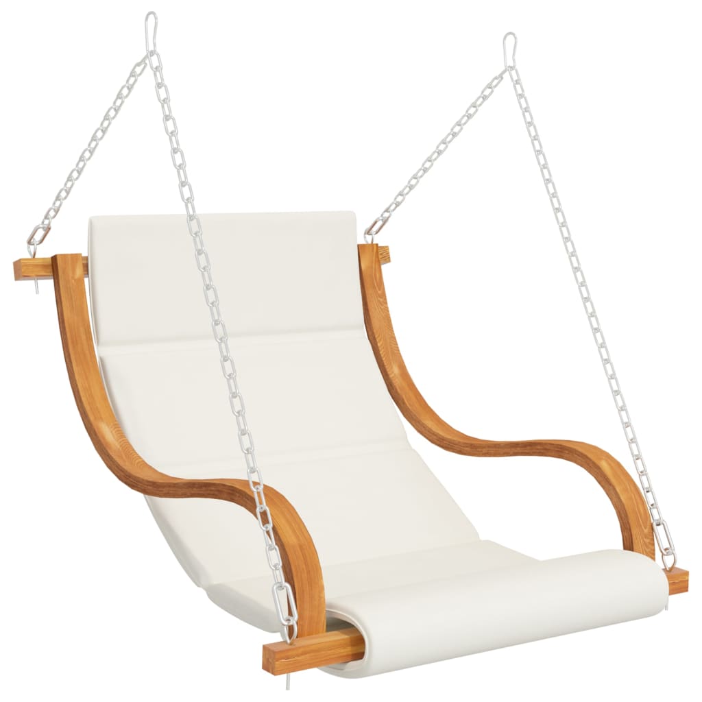 Hollywoodschaukel mit Auflage Massivholz Fichte mit Teak-Finish