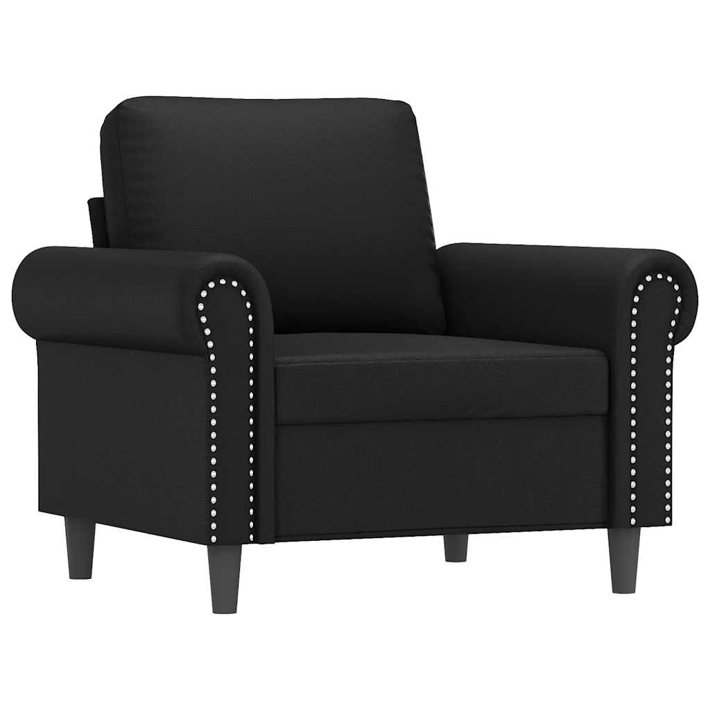 Sessel Schwarz 60 cm Kunstleder