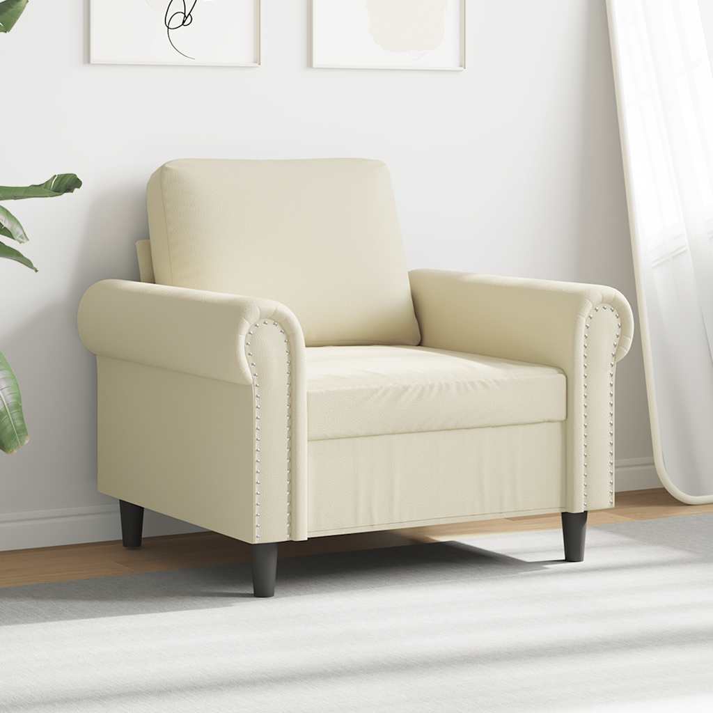 Sessel Creme 60 cm Kunstleder