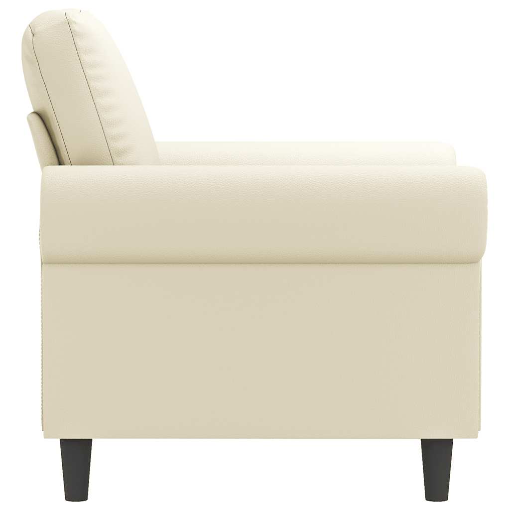 Sessel Creme 60 cm Kunstleder