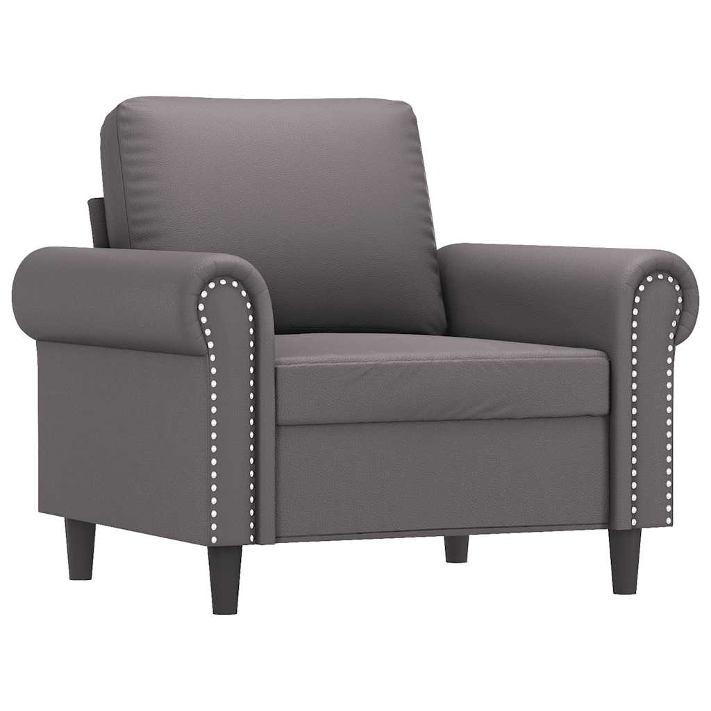 Sessel Grau 60 cm Kunstleder