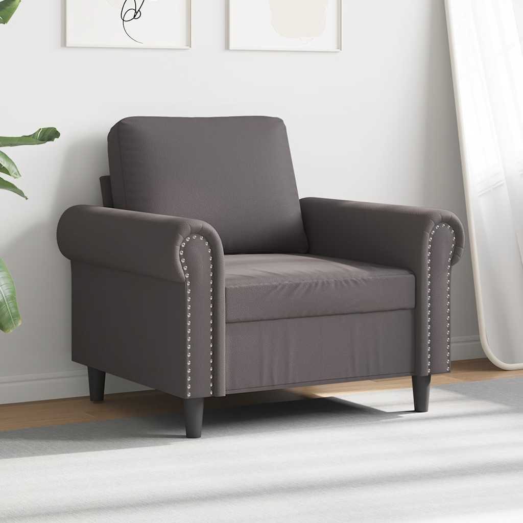 Sessel Grau 60 cm Kunstleder