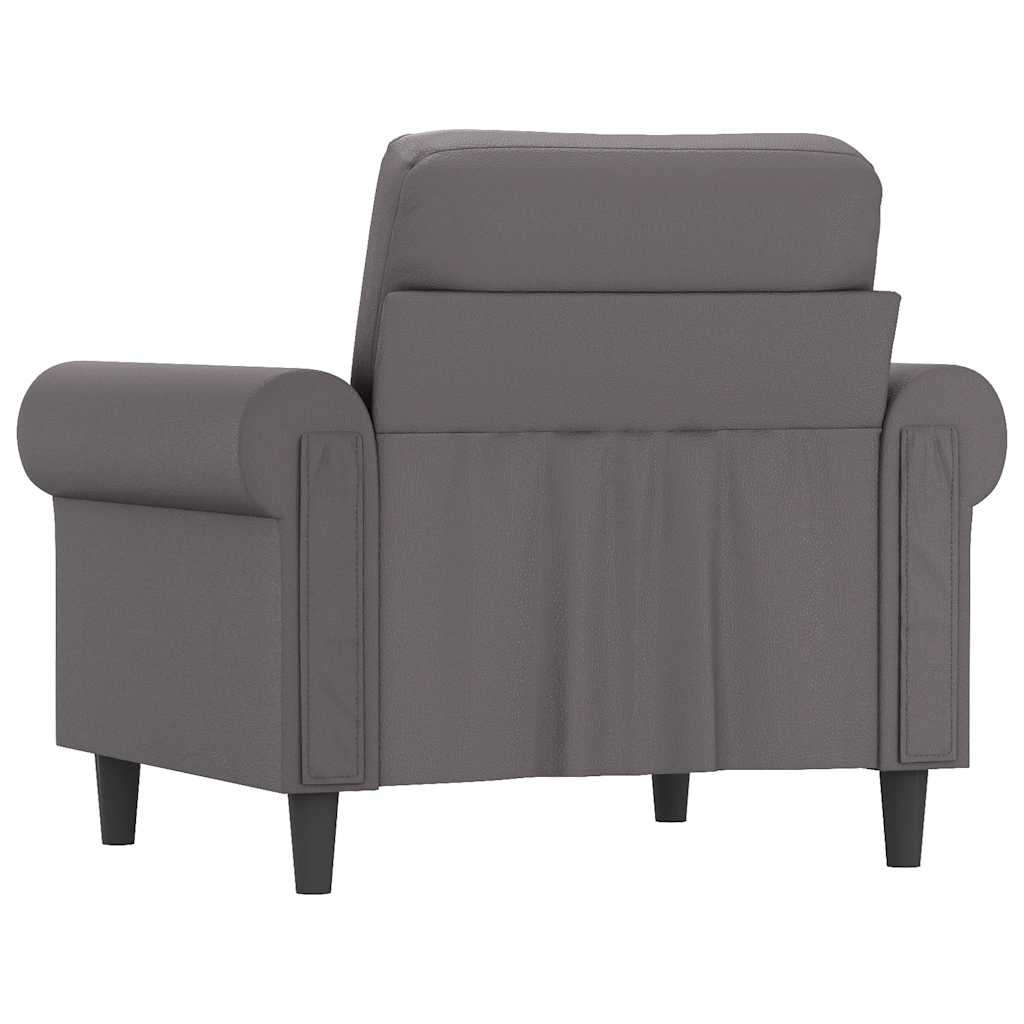 Sessel Grau 60 cm Kunstleder