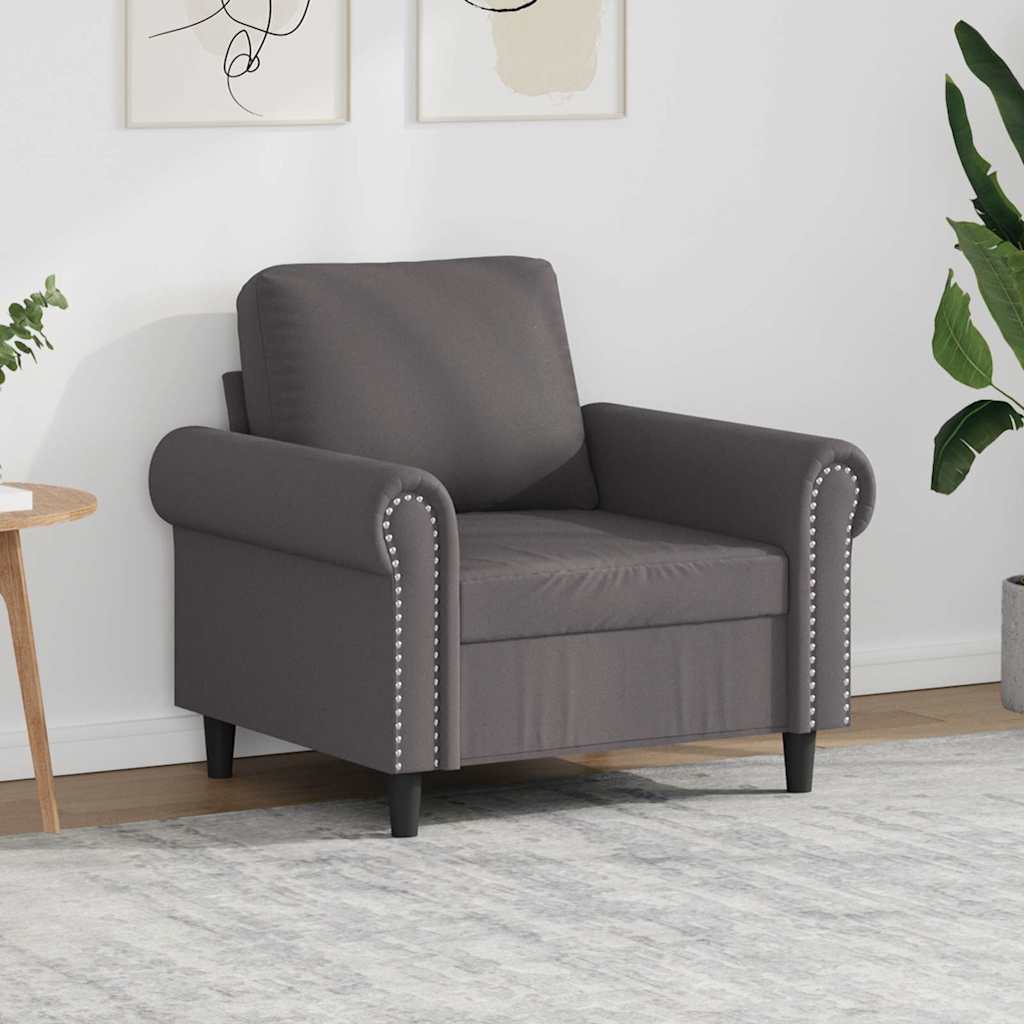 Sessel Grau 60 cm Kunstleder