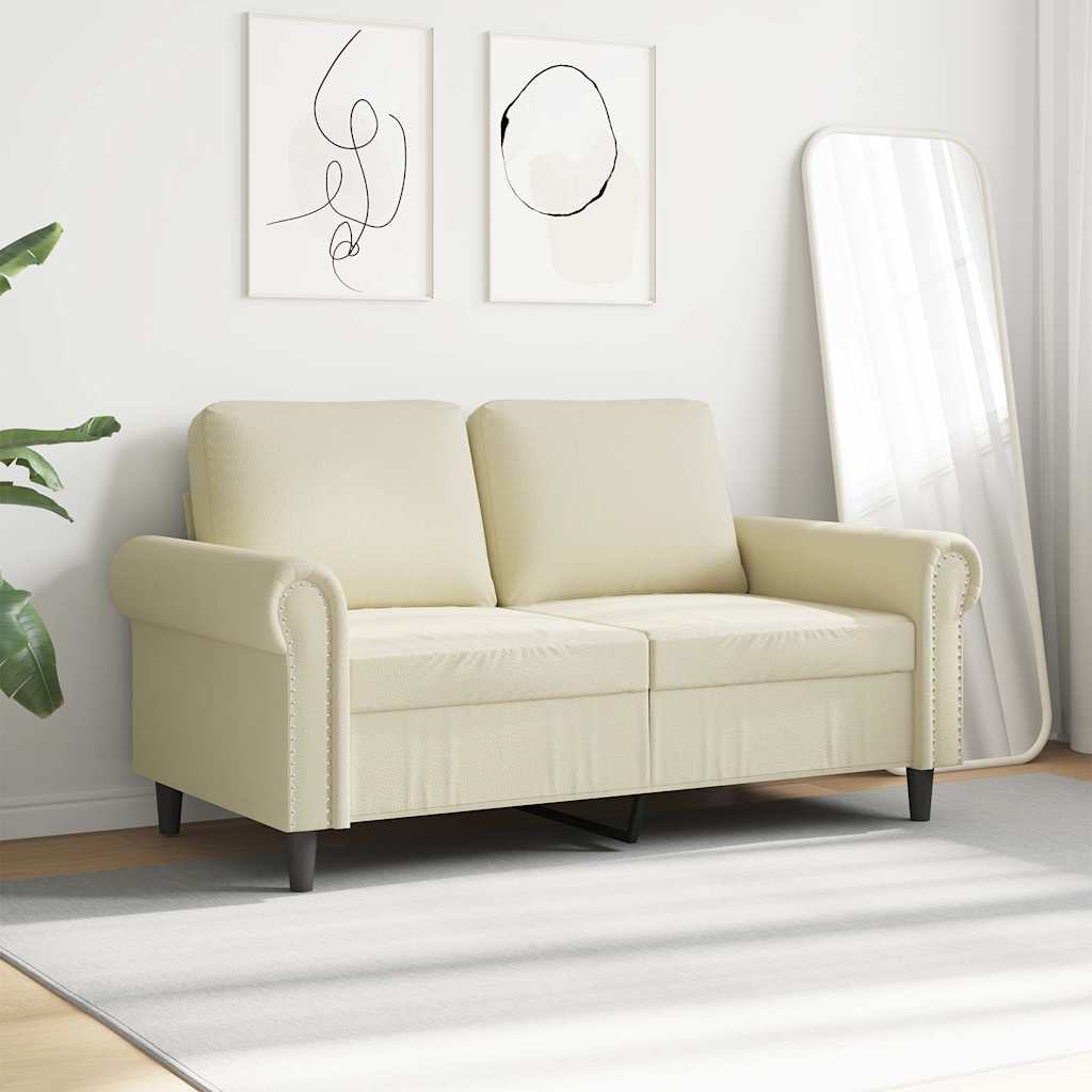 2-Sitzer-Sofa Creme 120 cm Kunstleder