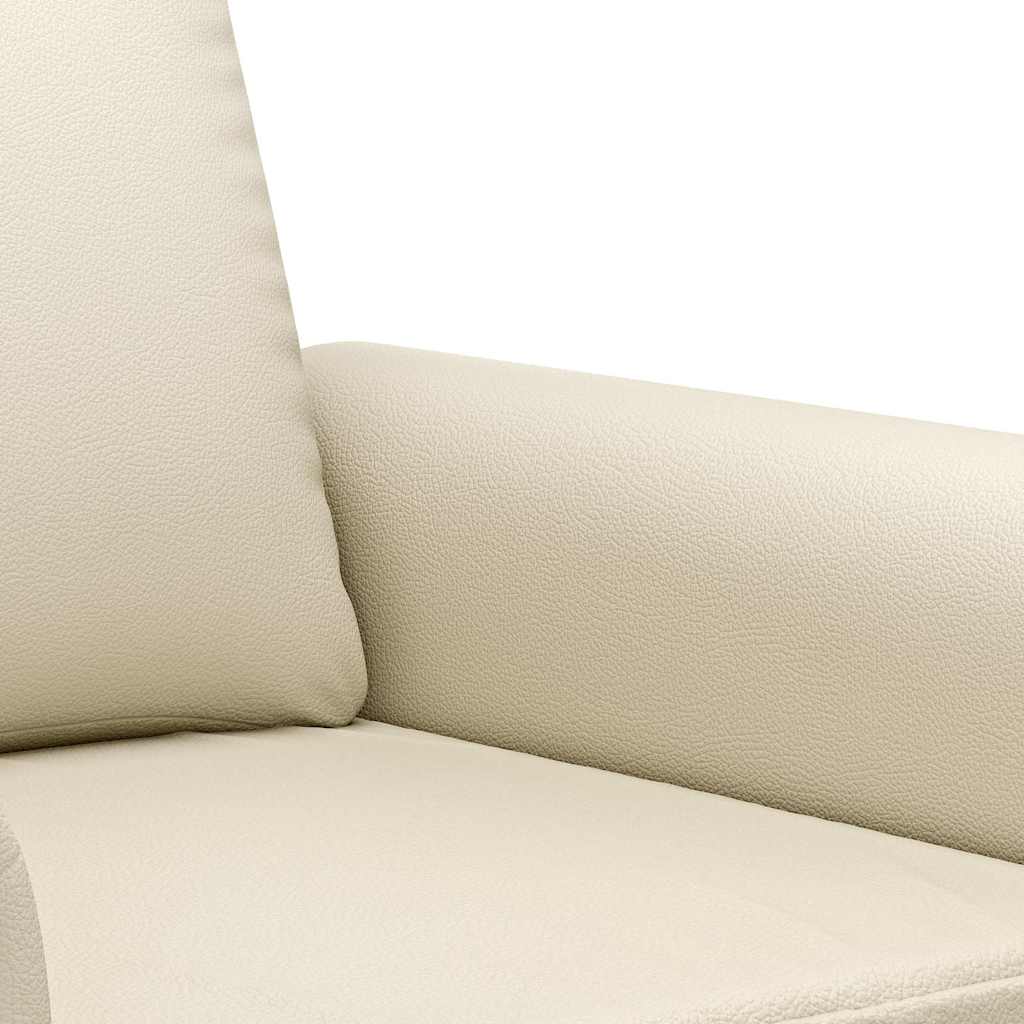 2-Sitzer-Sofa Creme 120 cm Kunstleder