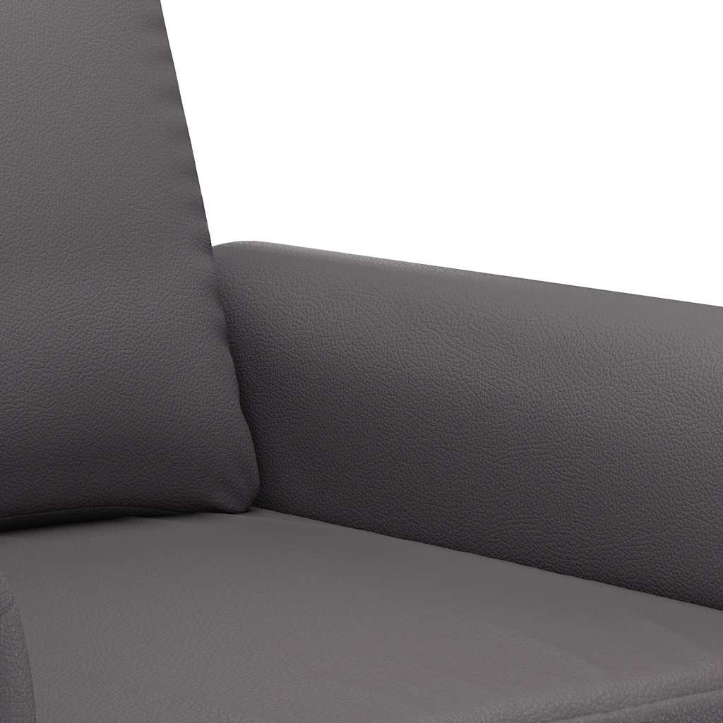 2-Sitzer-Sofa Grau 120 cm Kunstleder