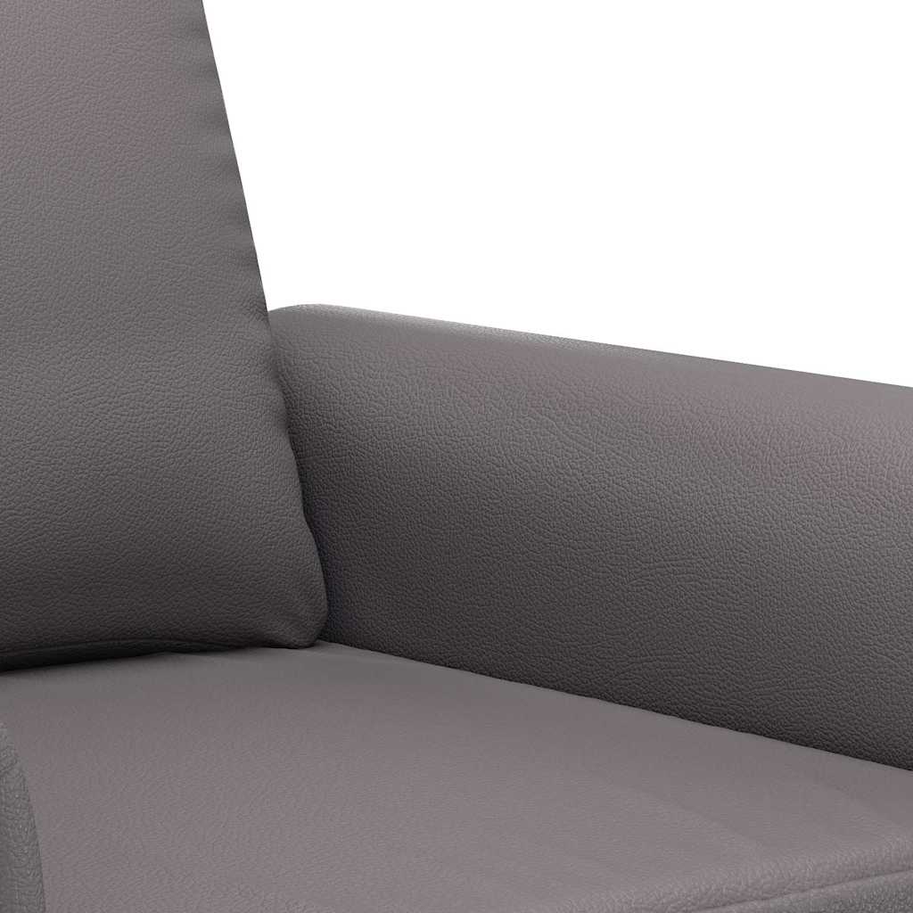 2-Sitzer-Sofa Grau 140 cm Kunstleder