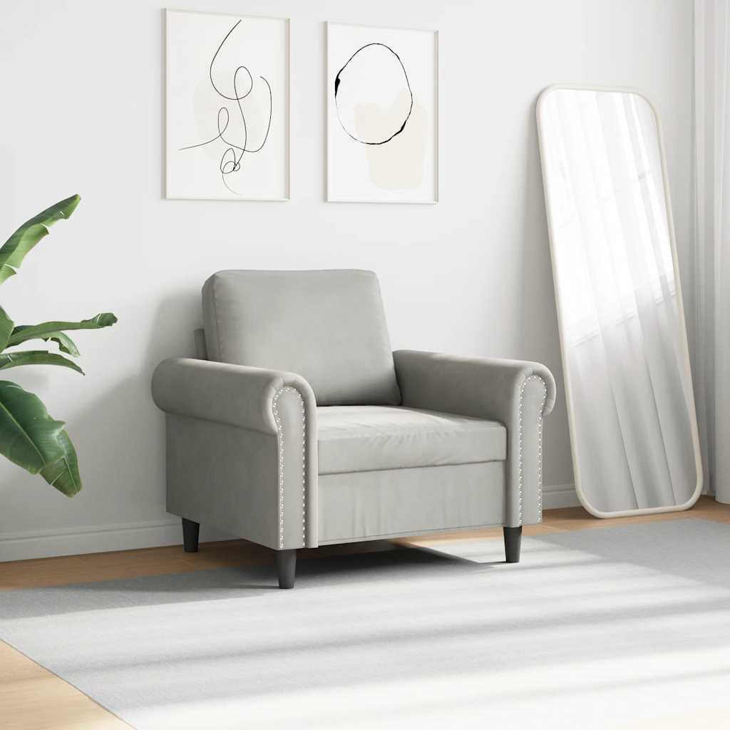 Sessel Hellgrau 60 cm Samt