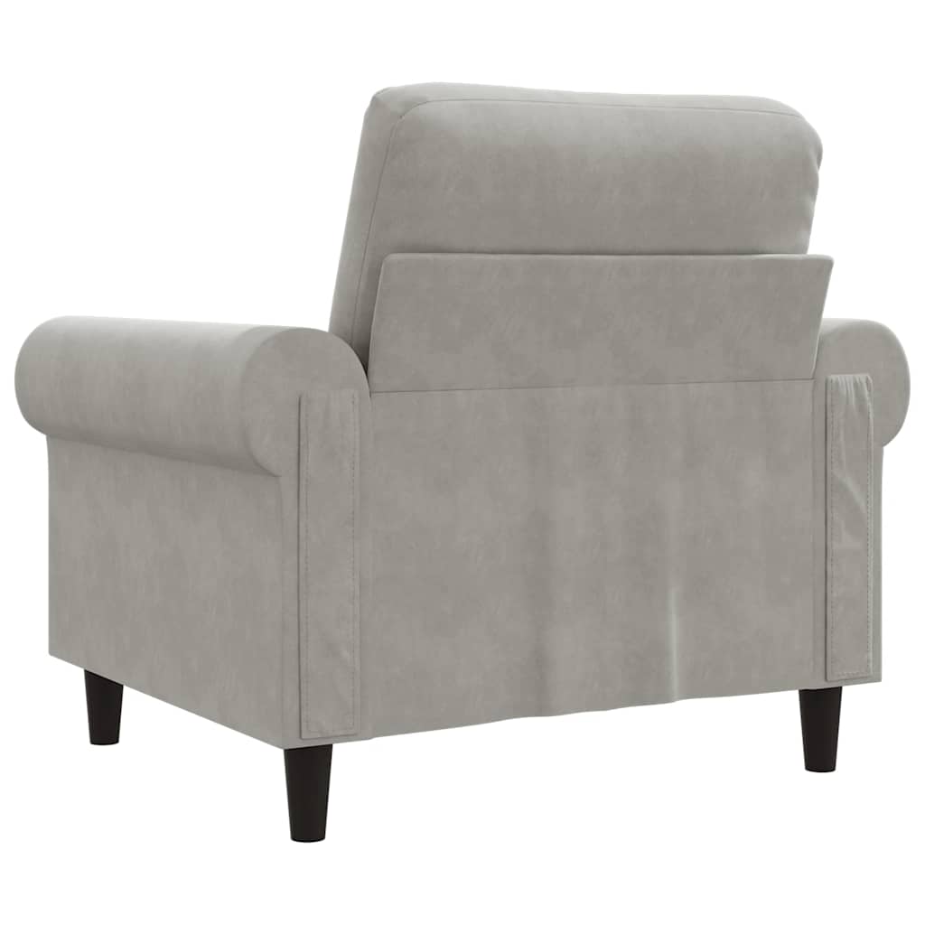 Sessel Hellgrau 60 cm Samt