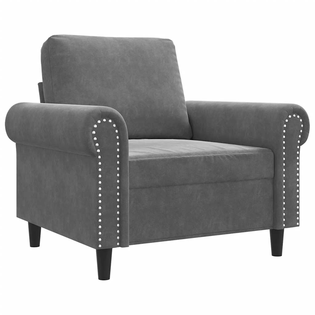 Sessel Dunkelgrau 60 cm Samt