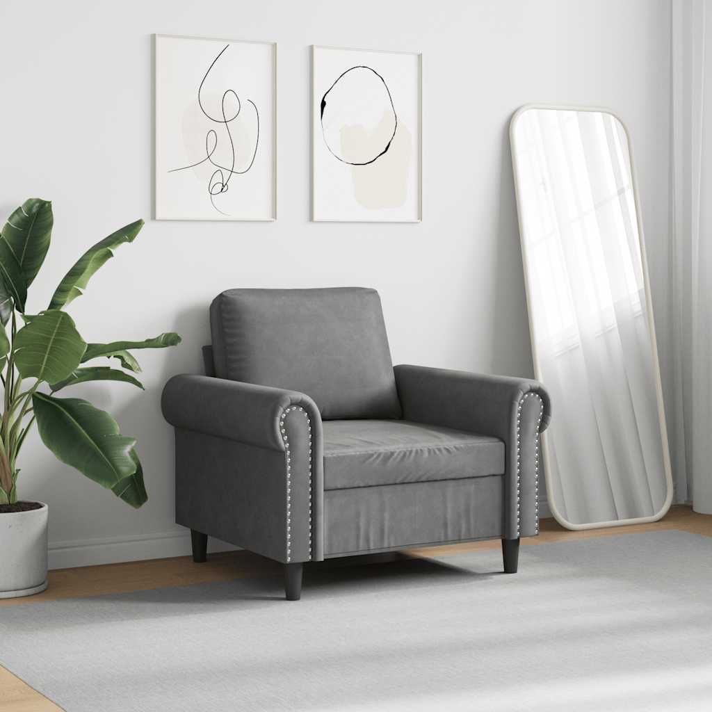 Sessel Dunkelgrau 60 cm Samt